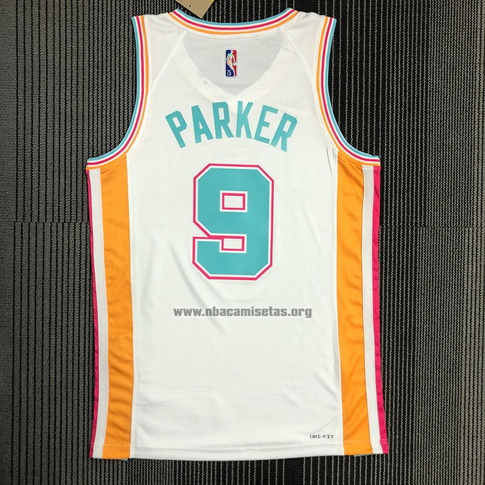 Camiseta San Antonio Spurs Tony Parker NO 9 Ciudad 2021-22 Blanco
